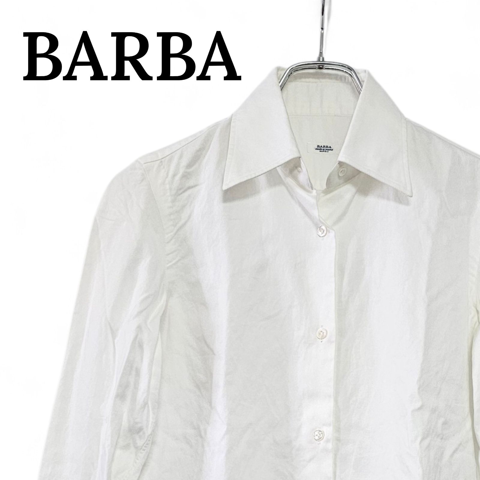 BARBA バルバ レディース 長袖 シャツ 40 ホワイト 白 イタリア製 