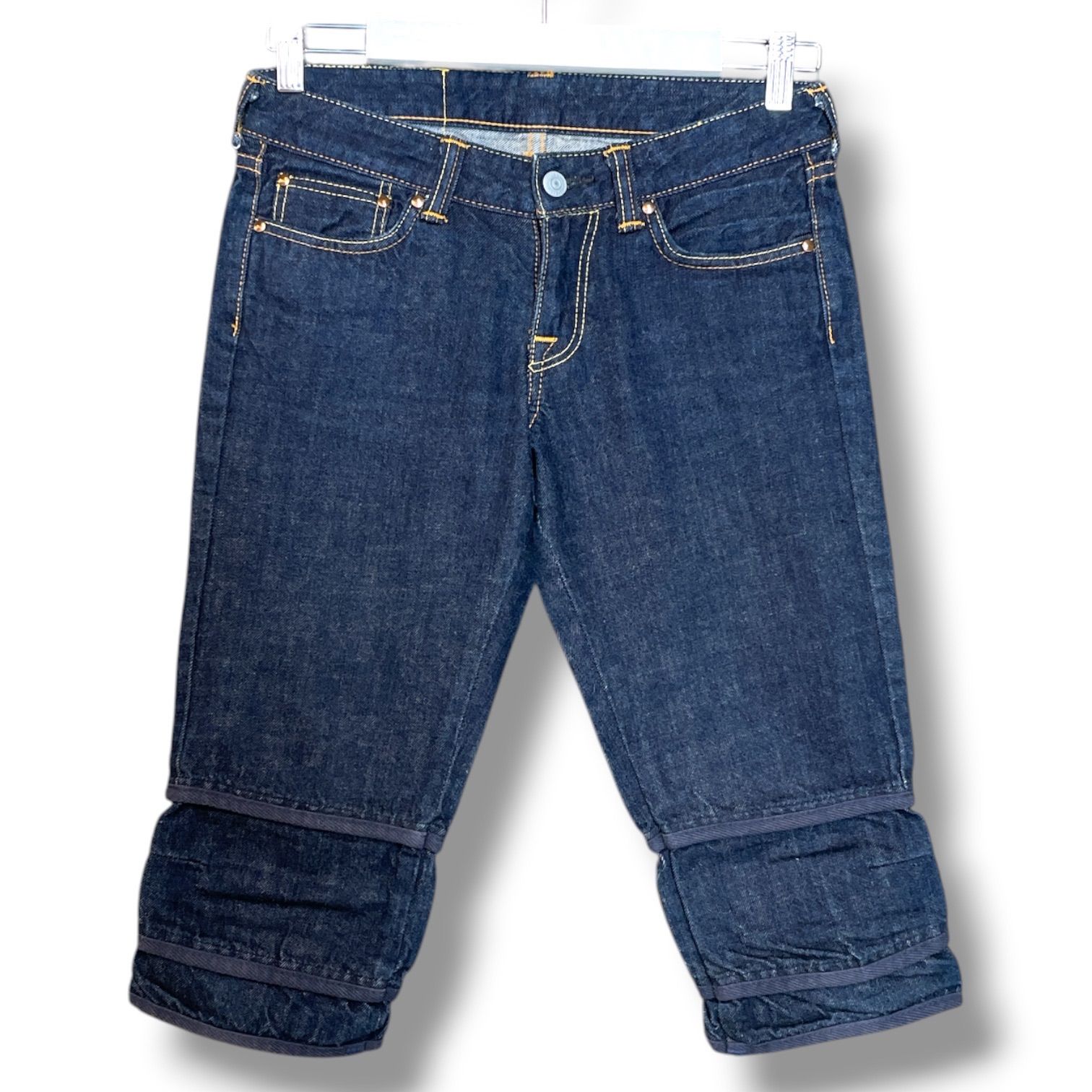 EVISU エヴィス エッフェル塔パッチ ハーフデニムパンツ ジーンズ ハイ 