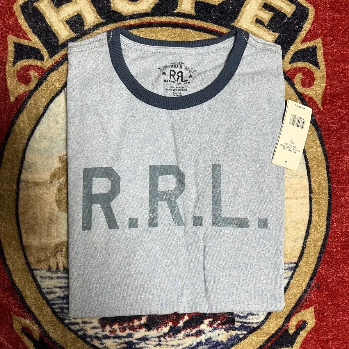 RRL Ralph Lauren トラックプリント Tシャツ XL org.jpg