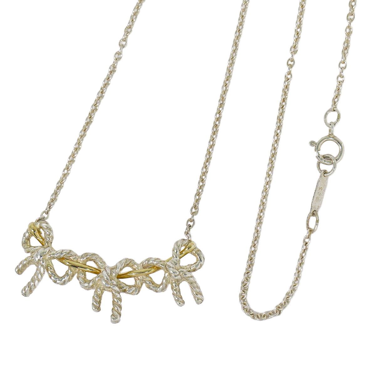 本物 ティファニー TIFFANY & Co. トリプルリボン 925 750 YG 