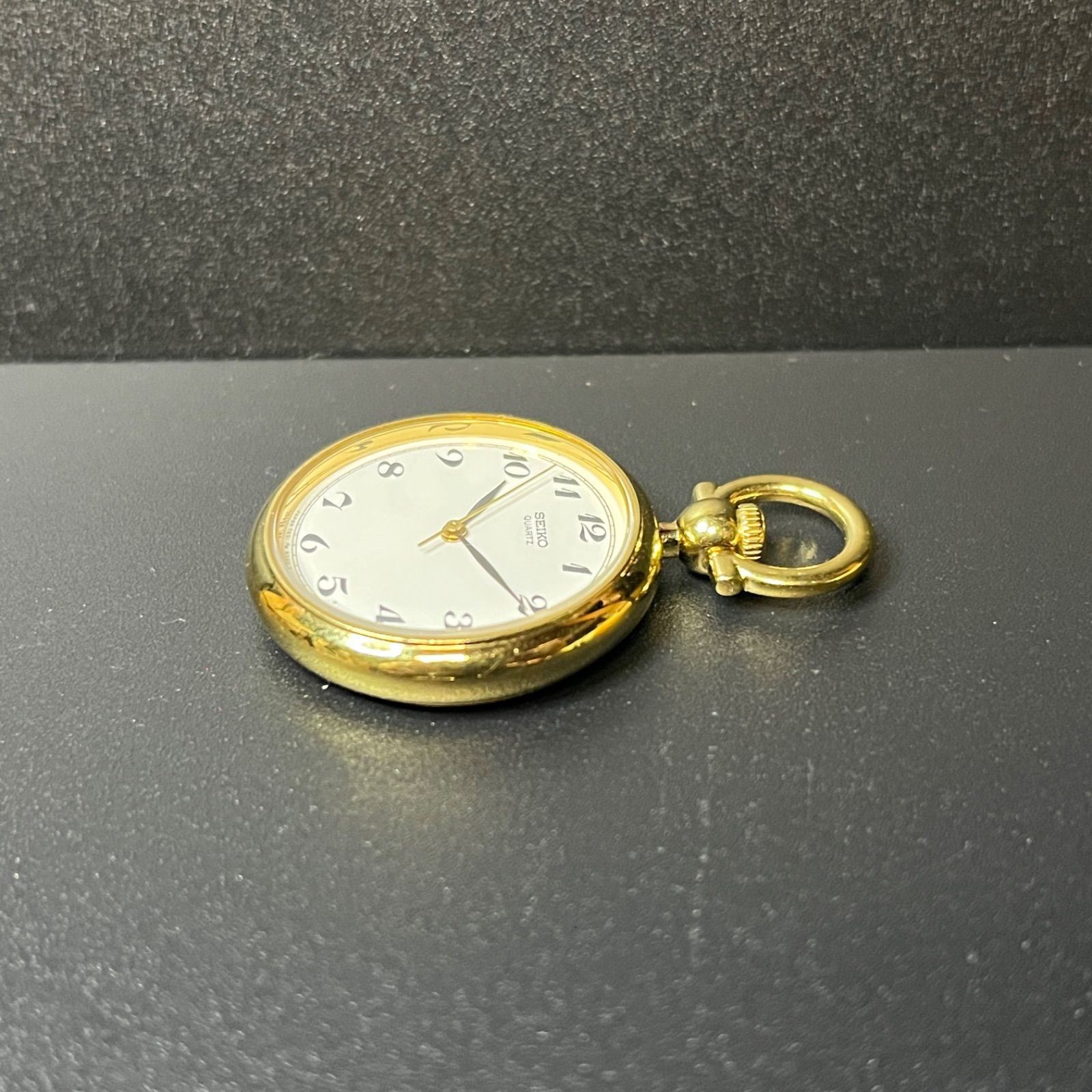 稼働品】 SEIKO 懐中時計 7431-6010 クォーツ ゴールド 動作確認済み 