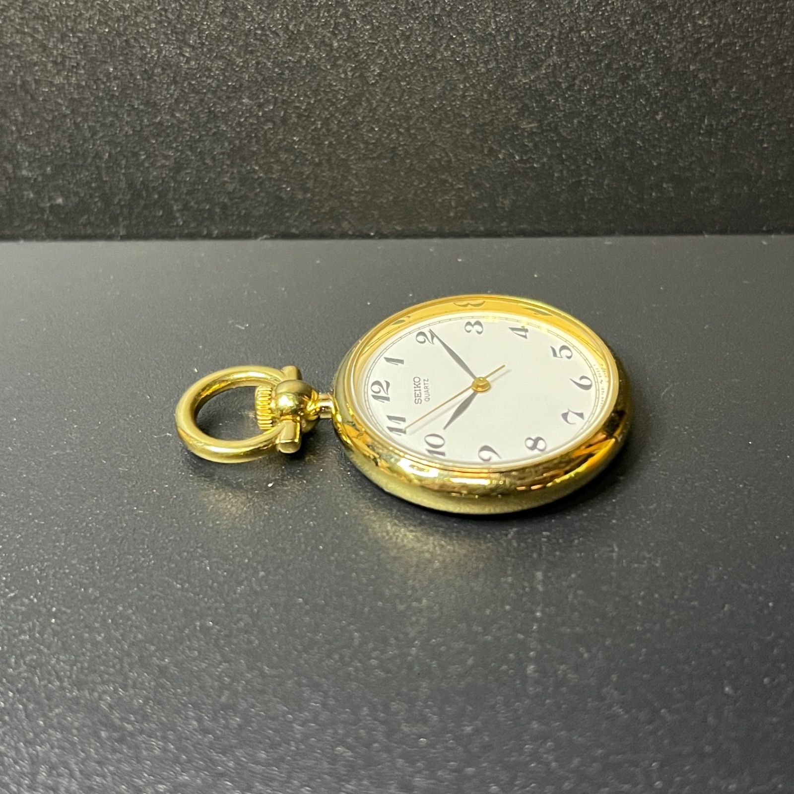 稼働品】 SEIKO 懐中時計 7431-6010 クォーツ ゴールド 動作確認済み 