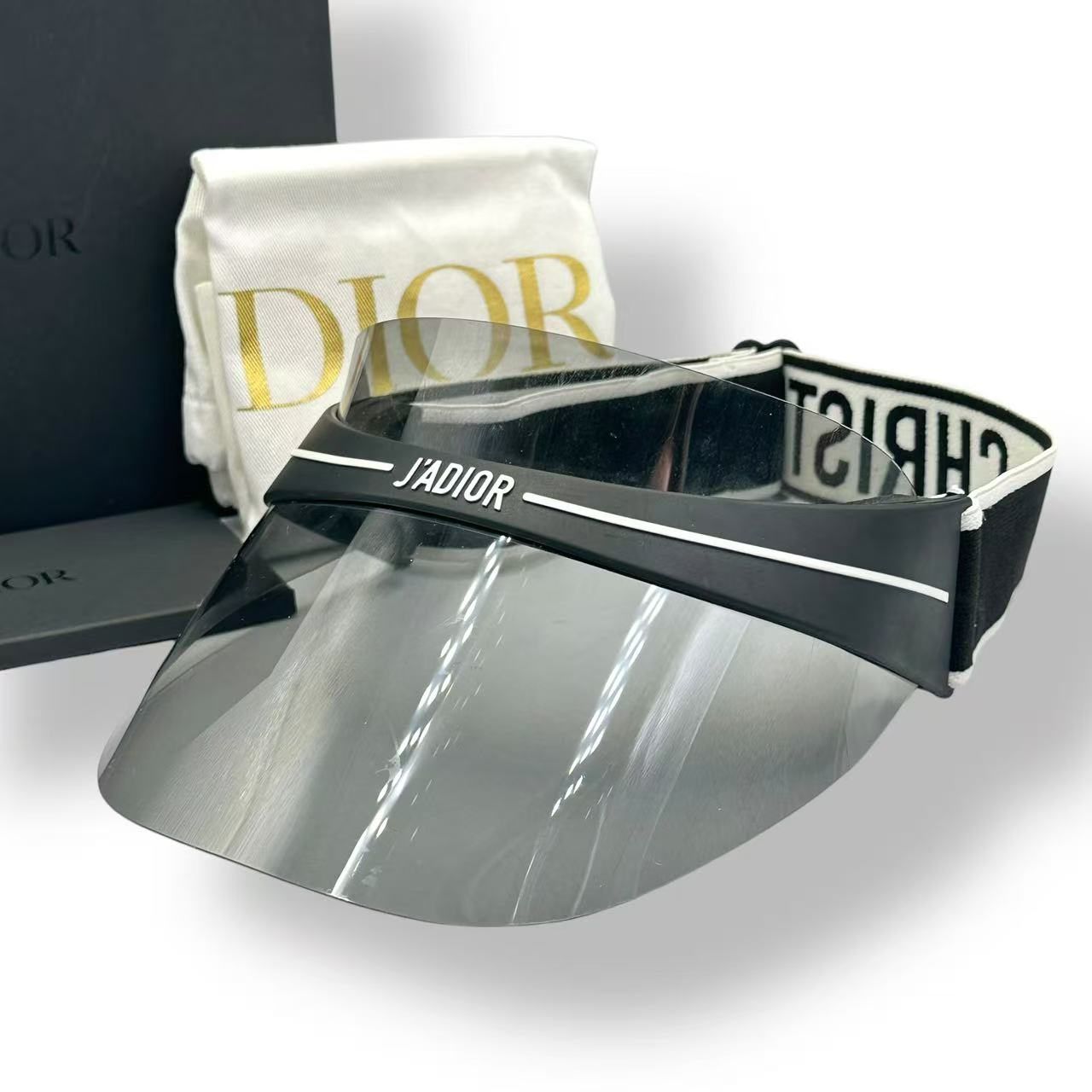 新品同様 DIOR ディオール サンバイザー CLUB1-0H3 ブラック 箱付き