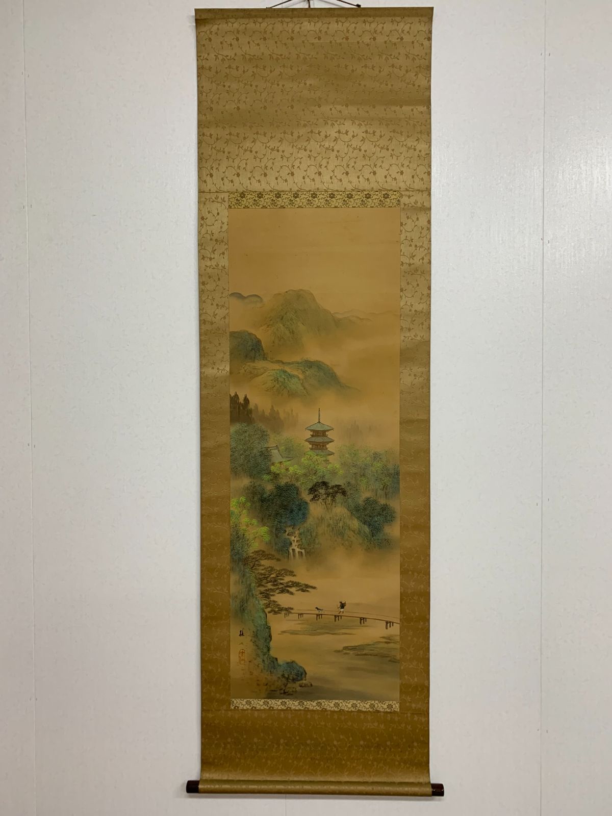 掛け軸】425 平井楳仙「嵐山風景図」竹内栖鳳師事 京都の人 #茶掛 