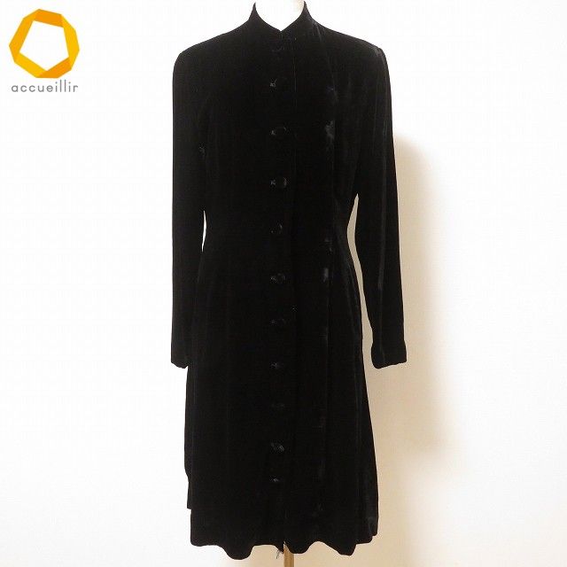 wnc ローラアシュレイ LAURAASHLEY コート ワンピース 9 黒 wnc ローラアシュレイ LAURAASHLEY コート ワンピース 9 黒