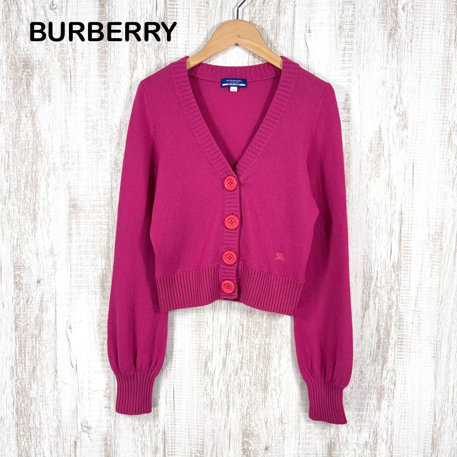 美品 BURBERRY BLUE LABEL バーバリーブルーレーベル ホースロゴ刺繍 