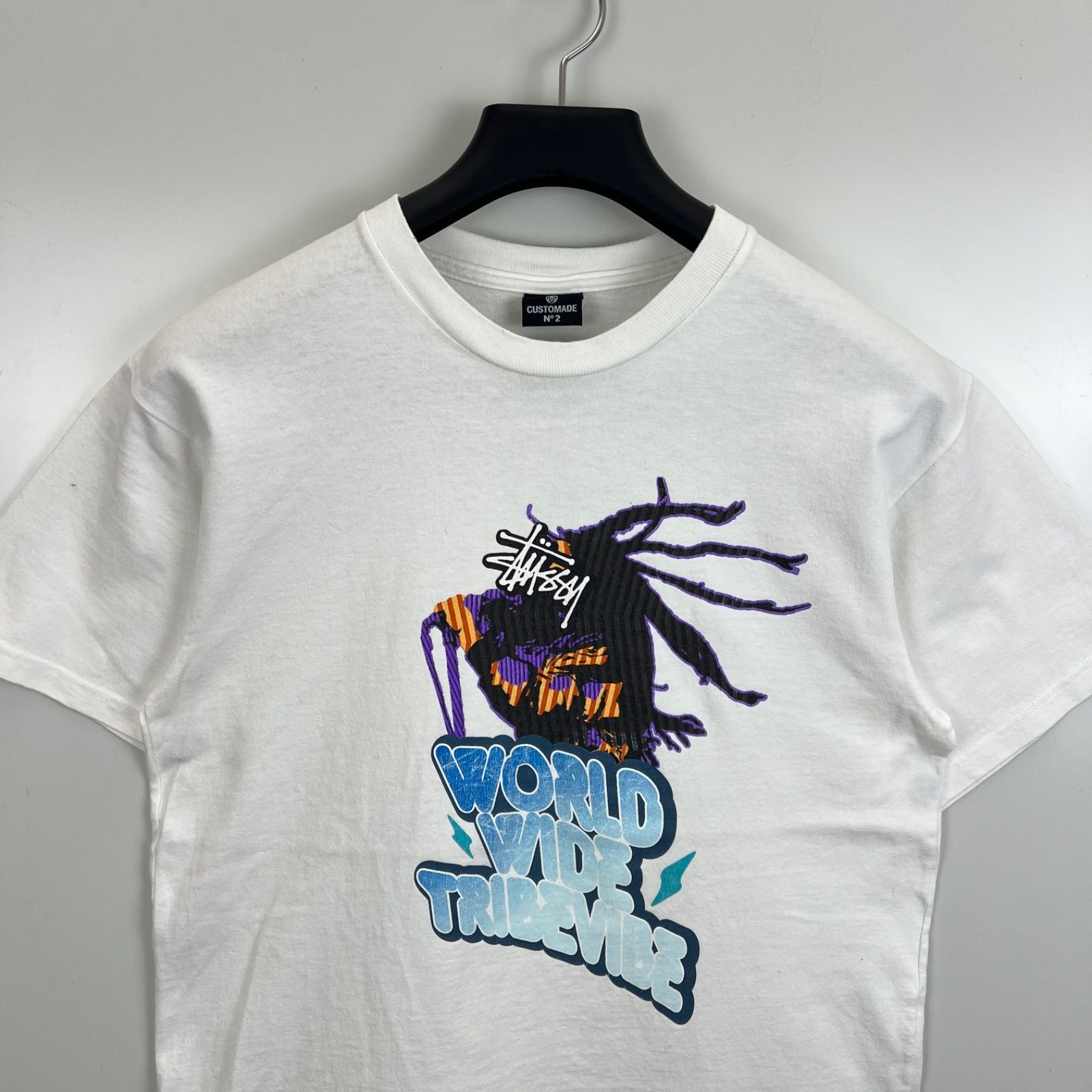 STUSSY 00s USA archive CUSTOMADE world wide Tee 2 M ステューシー 