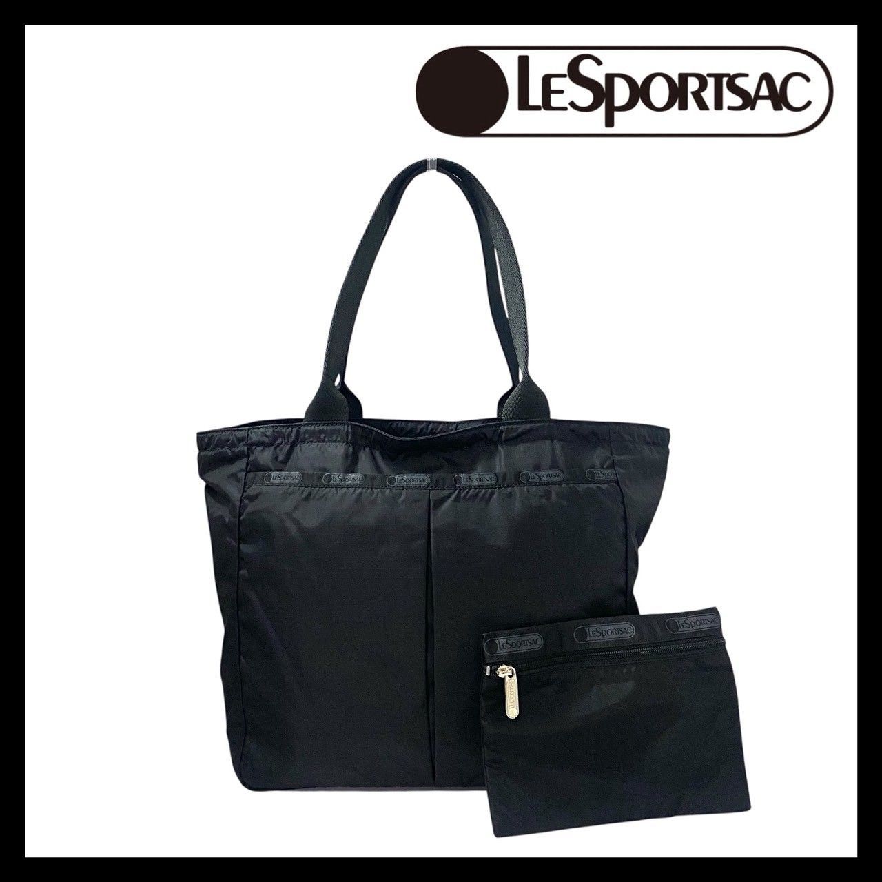 レスポートサック トートバッグ LeSportsac ポーチ付き ブラック