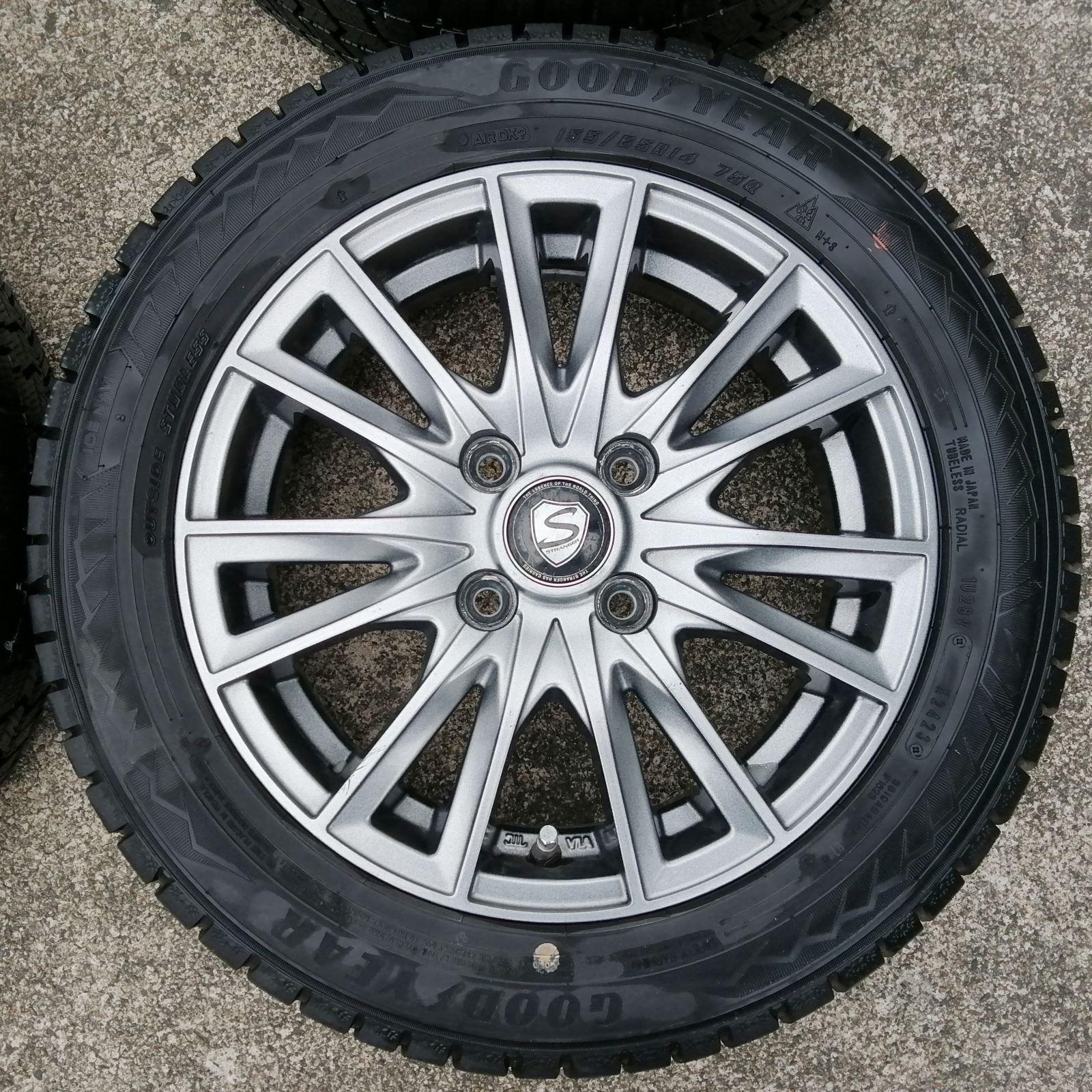 社外アルミ スタッドレスタイヤ付 4本 14インチ 155/65R14 