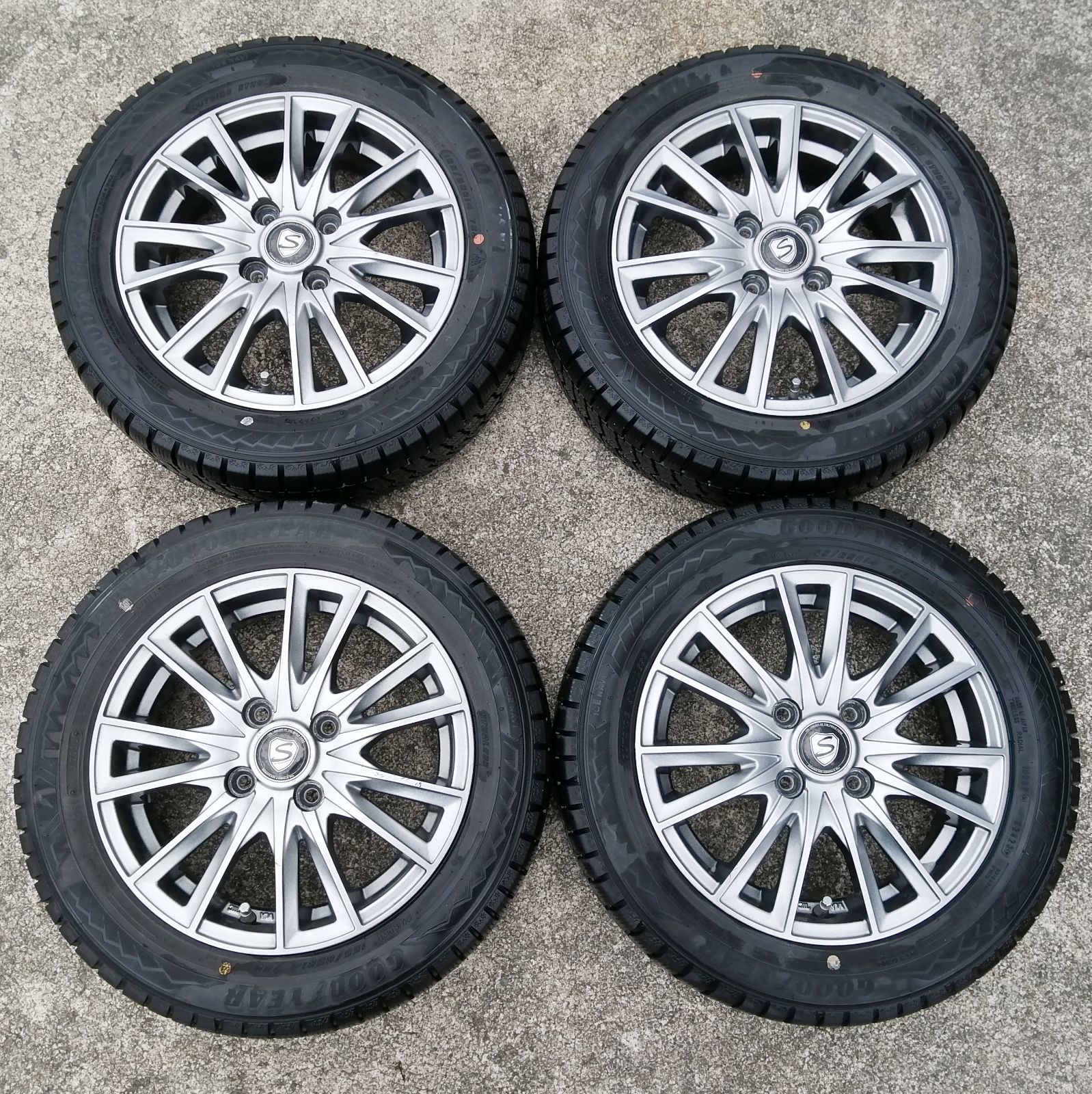 社外アルミ スタッドレスタイヤ付 4本 14インチ 155/65R14 