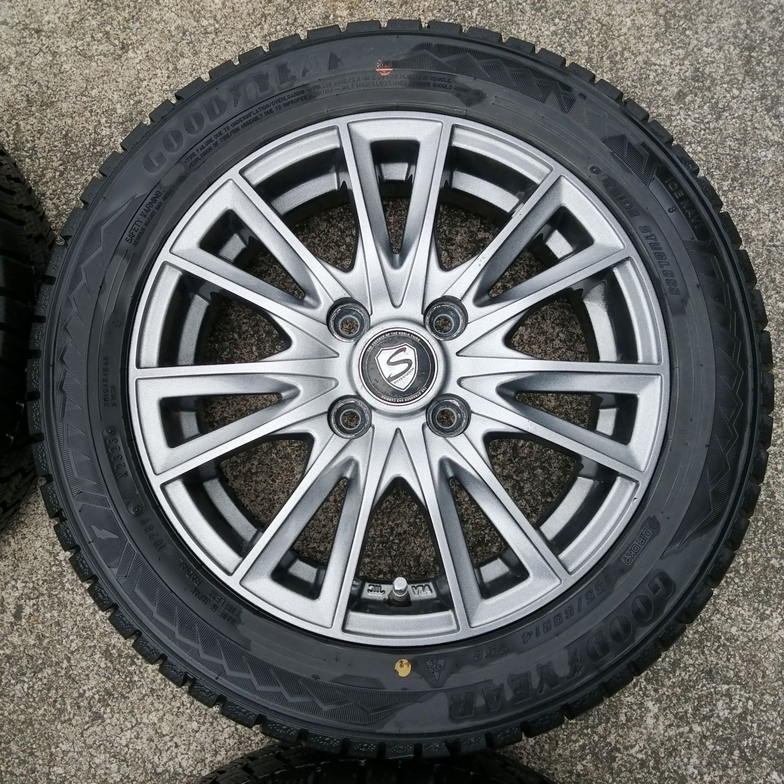 社外アルミ スタッドレスタイヤ付 4本 14インチ 155/65R14 