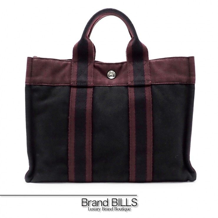 美品 HERMES エルメス フールトゥ トートPM トートバッグ コットン