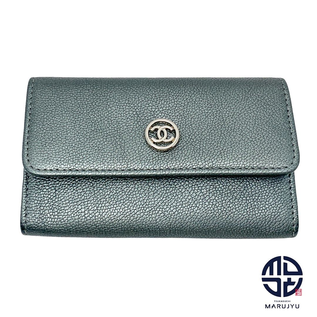 CHANEL シャネル シルバー メタリックグレー ココボタン CCマーク ココ 