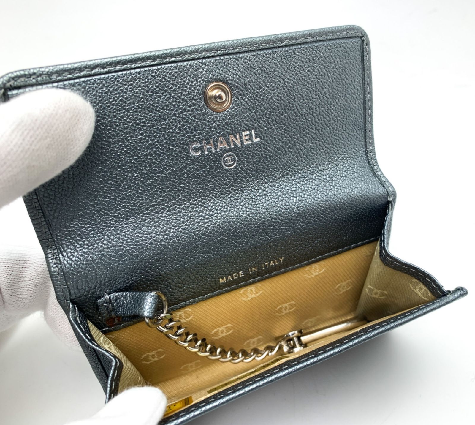 良品✨CHANEL シャネル キーリング 入れ ハラコ グレー ココマーク 良品✨CHANEL シャネル キーリング コイン入れ ハラコ グレー ココ