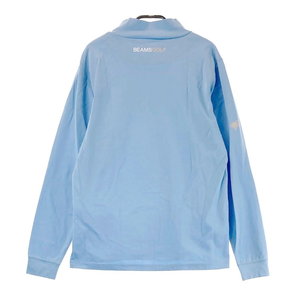 サイズ：M BEAMS GOLF ビームスゴルフ ハイネック 長袖Tシャツ ブルー