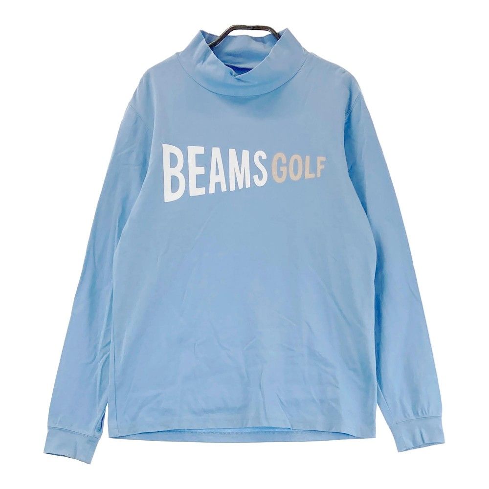 サイズ：M BEAMS GOLF ビームスゴルフ ハイネック 長袖Tシャツ ブルー