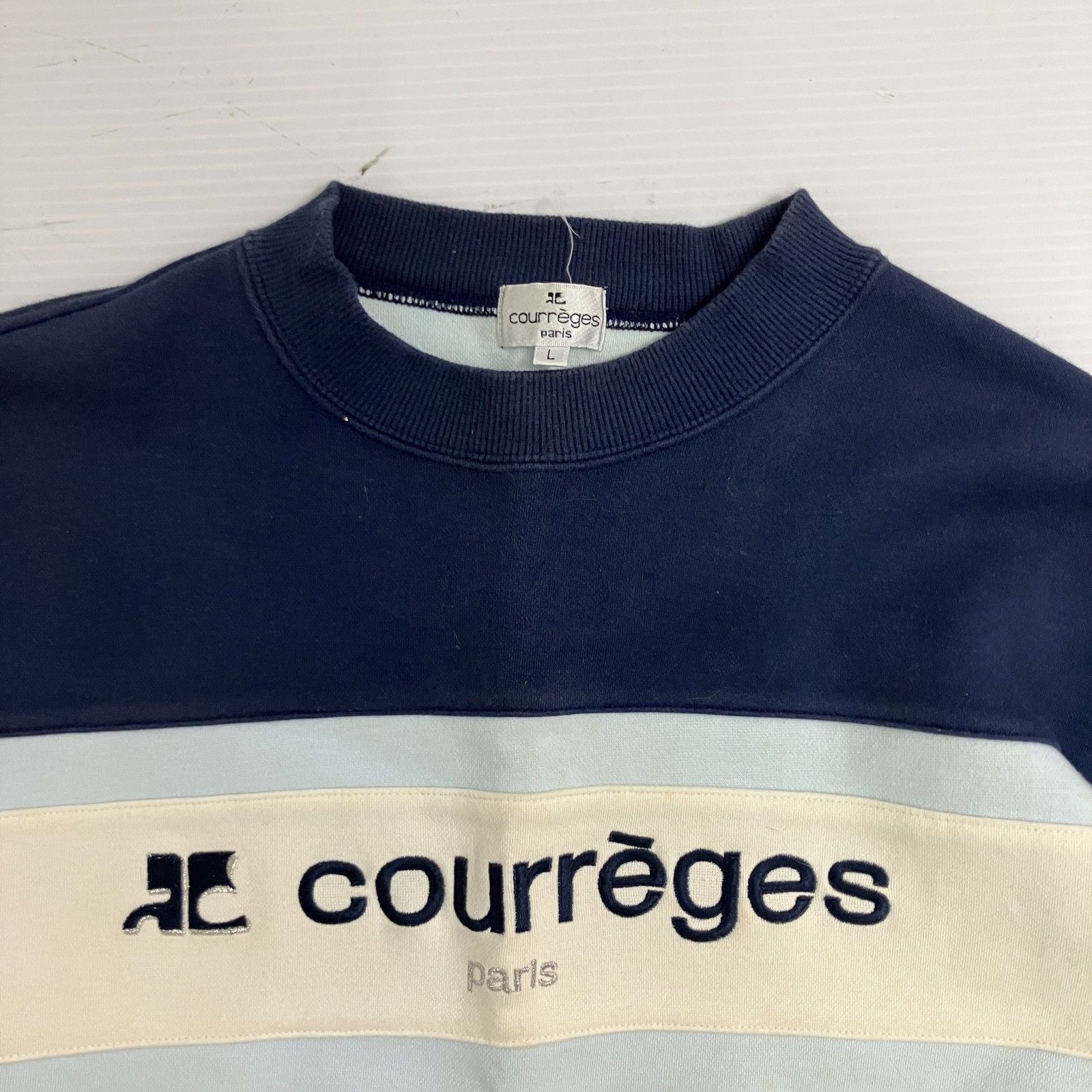 ◇ courreges クレージュ スウェット 平成 ロゴ 刺しゅう トレーナー