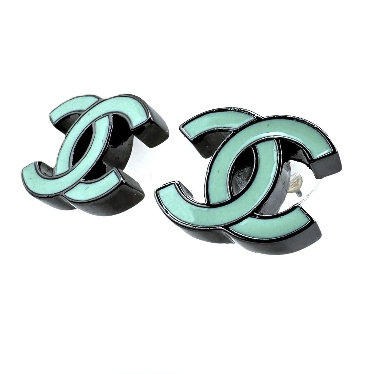 CHANEL】シャネル B22C ココマーク ピアス グリーン ブランド 