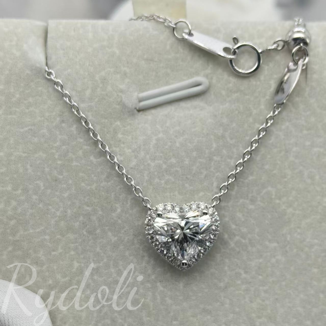 即納発送 PT950 1.53ct ハートシェイプ ダイヤモンドネックレス ラボ 