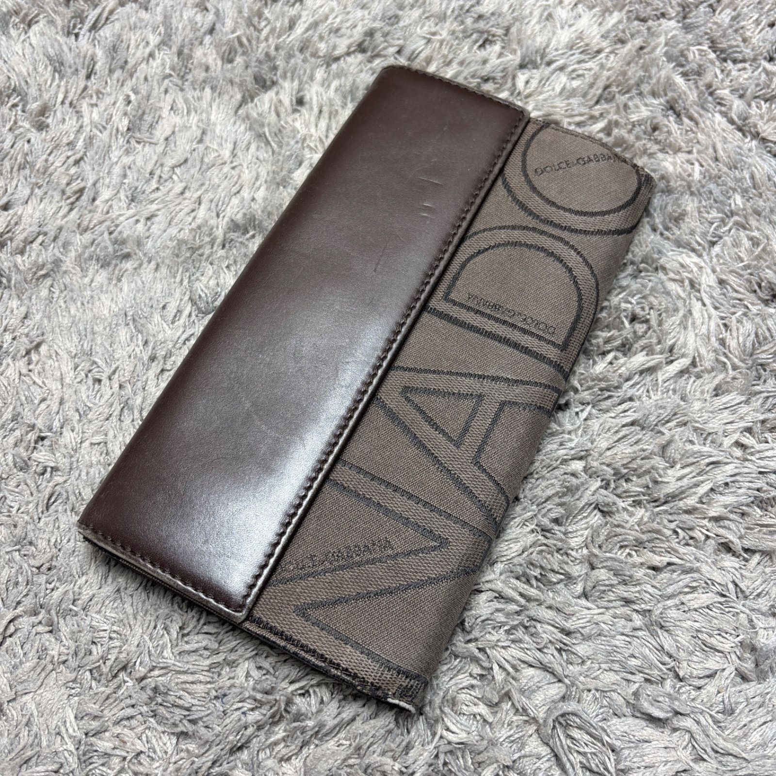 DOLCE&GABBANA ドルチェアンドガッバーナ 長財布 キャンバス レザー 