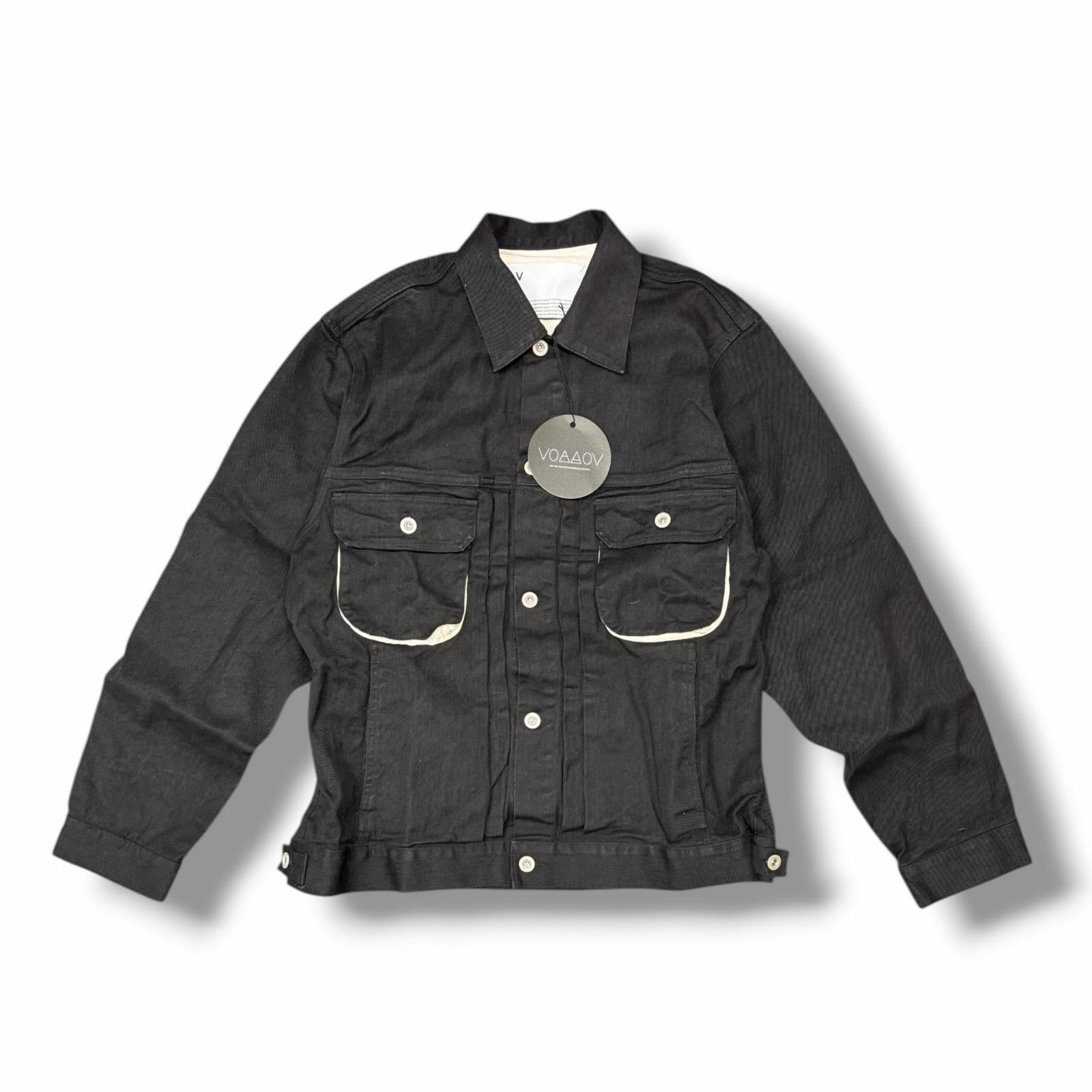 参考上代35200円 未使用 VOAAOV 25SS OVERSIZE DENIM JACKET オーバサイズデニムジャケット Gジャン ヴォアーブ VODJ-N51 ブラック 1 （12753M） 参考上代35200円 未使用 VOAAOV 25SS OVERSIZE DENIM JACKET オーバ