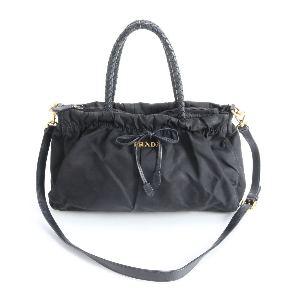 【良品】PRADA プラダ　パテントレザー　ブラック　黒　レディース　肩掛け 1円 PRADA プラダ パテントレザー ワンショルダーバッグ 肩掛けかばん