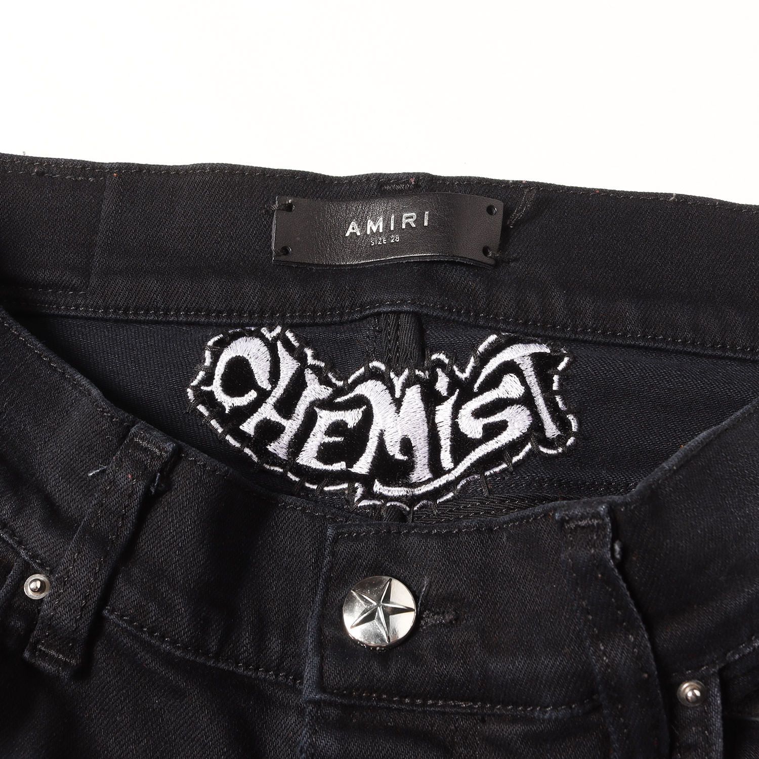 AMIRIブラックデニムパンツ ダメージ加工サイズ28 AMIRI アミリ パンツ ブラック 黒 サイズ:28 | CHEMIST ダメージ