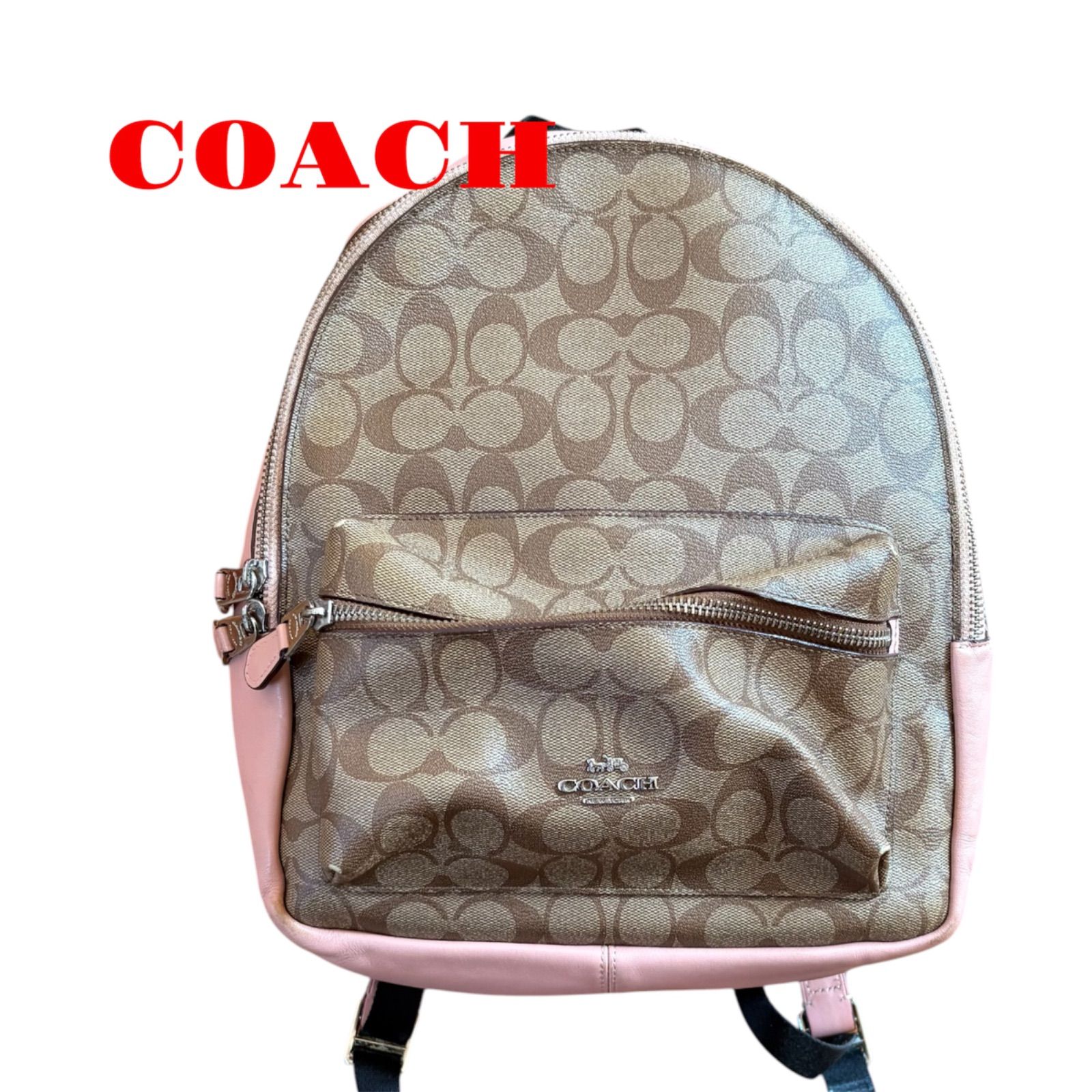 COACH コーチ リュック シグネチャー ピンク 32200 - メルカリ