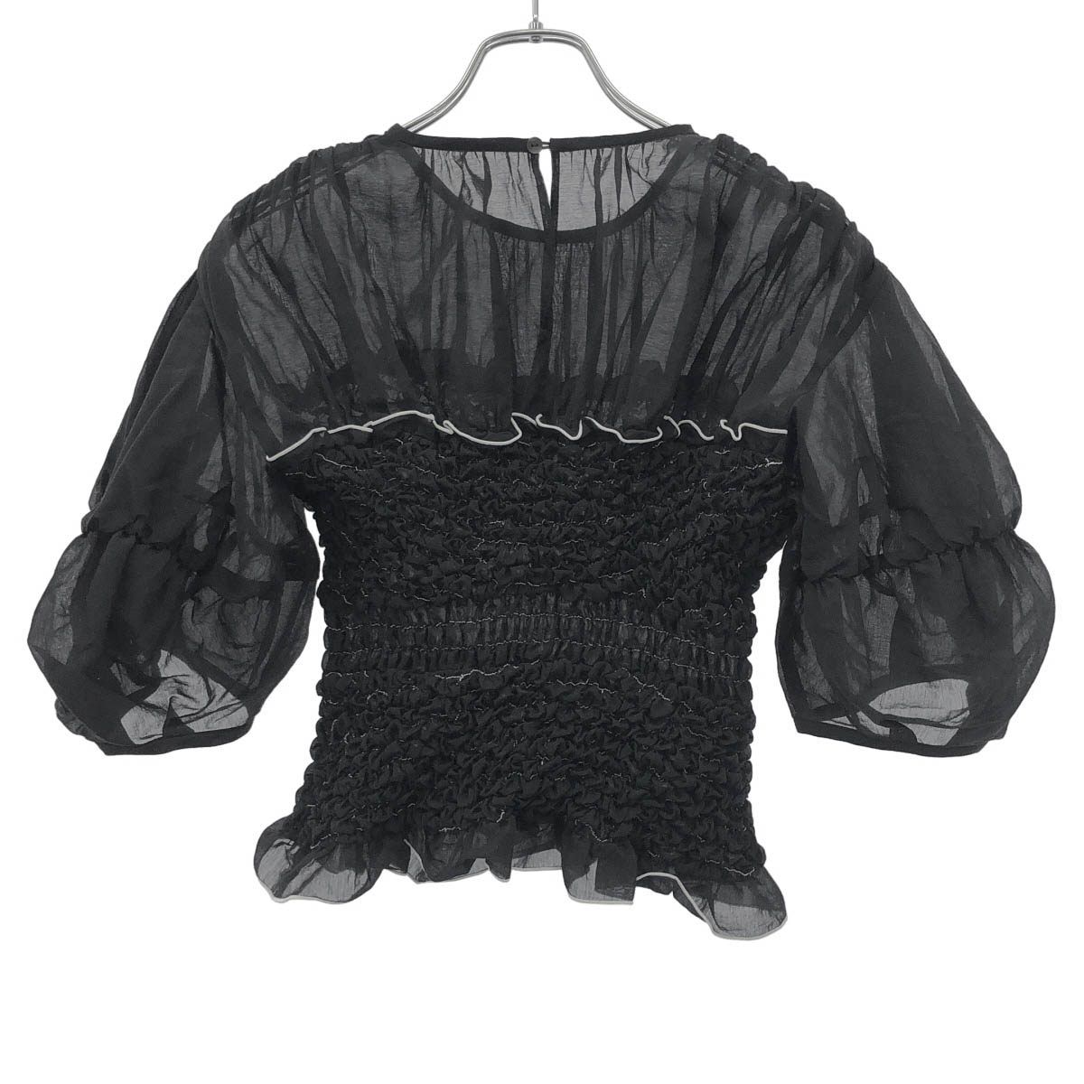 CLANE クラネ COLOR STITCHED SHIRRING TOPS カラーステッチド 
