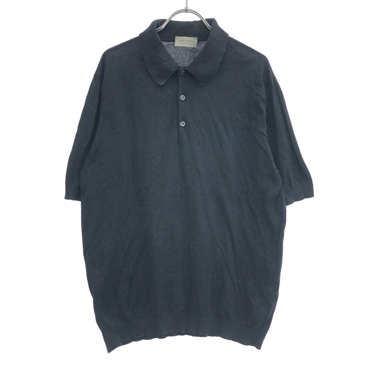 JOHN SMEDLEY ジョンスメドレー コットンニットポロシャツ ブラック M