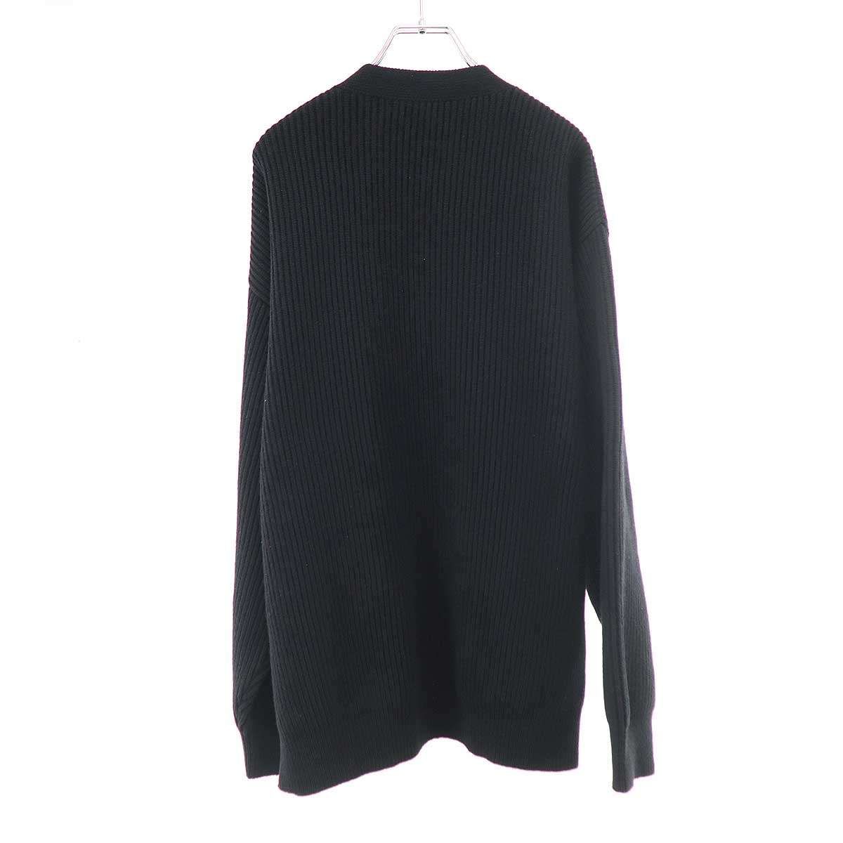 BALENCIAGA バレンシアガ セーフティピン ウールニットカーディガン 772203 T4143 ブラック M BALENCIAGA バレンシアガ セーフティピン ウールニットカーディガン