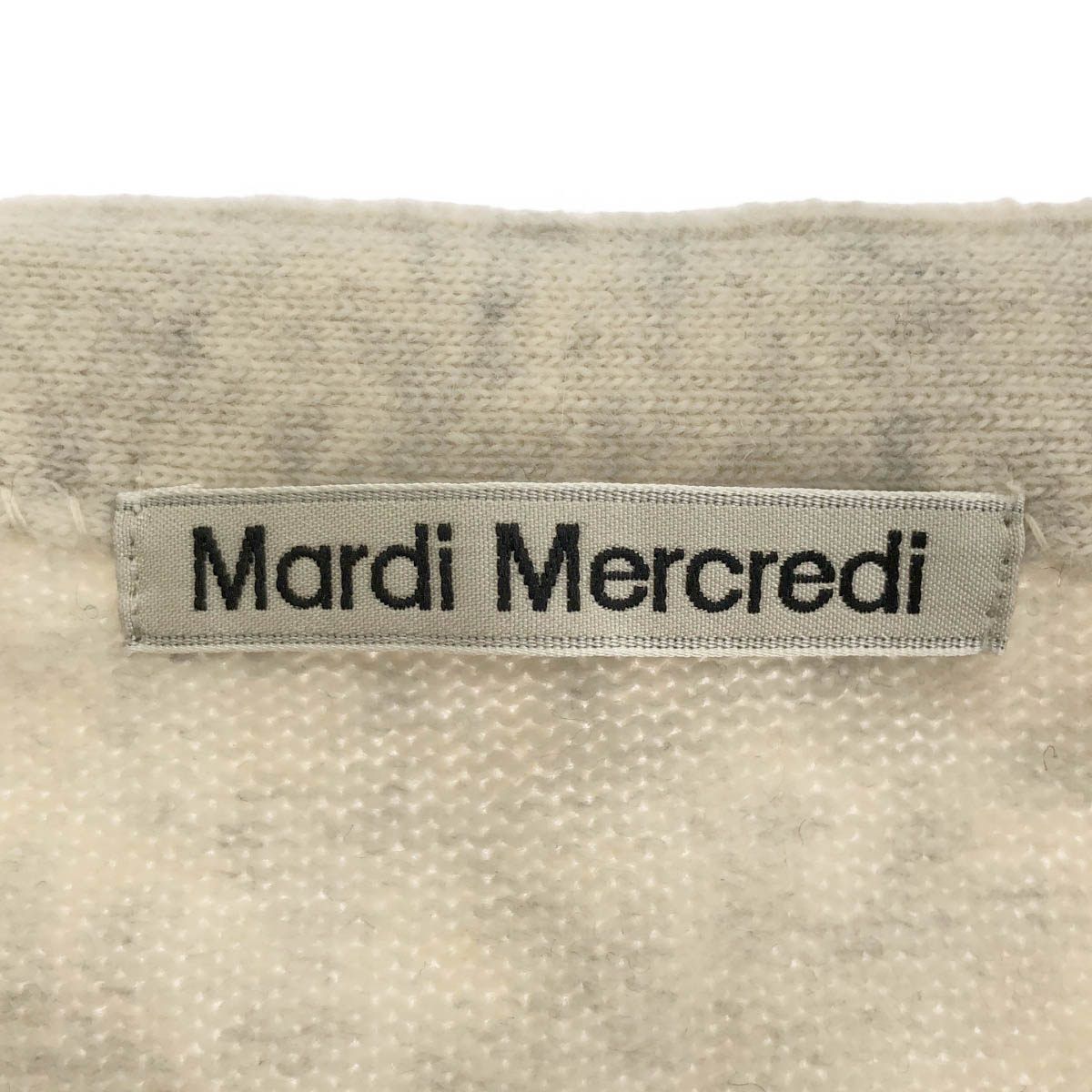 Mardi Mercredi マルディ メクルディ フラワーエンブロイダリーニットカーディガン  アイボリー ONE Mardi Mercredi マルディ メクルディ フラワーエンブロイダリーニット