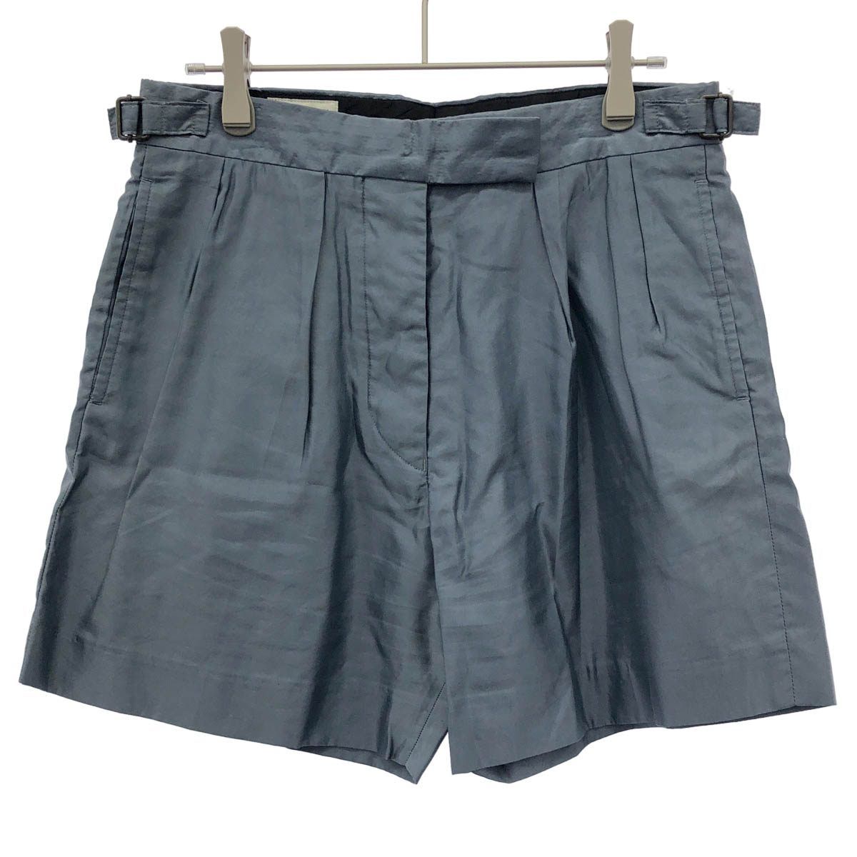 DRIES VAN NOTEN 36サイズ　ショートパンツ DRIES VAN NOTEN ドリスヴァンノッテン サテンショートパンツ ブルー