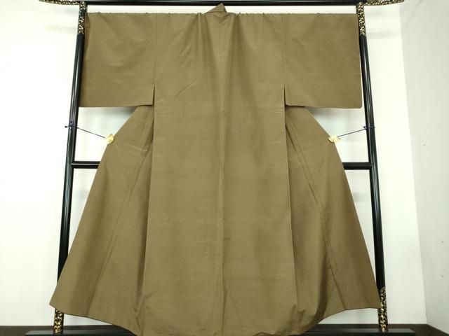 平和屋着物●男性 紬 キングサイズ 色無地 濃油色 高島屋扱い 正絹 逸品 DABD1830ps