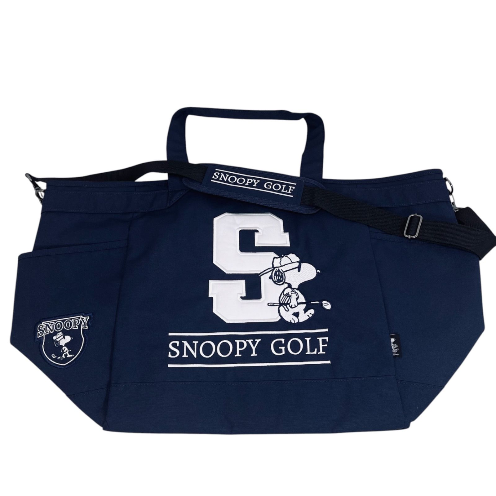 SNOOPY GOLF 大容量トートバッグ　新品タグ付き SNOOPY GOLF スヌーピー ゴルフ BIGトートバッグ ネイビー 2WAY