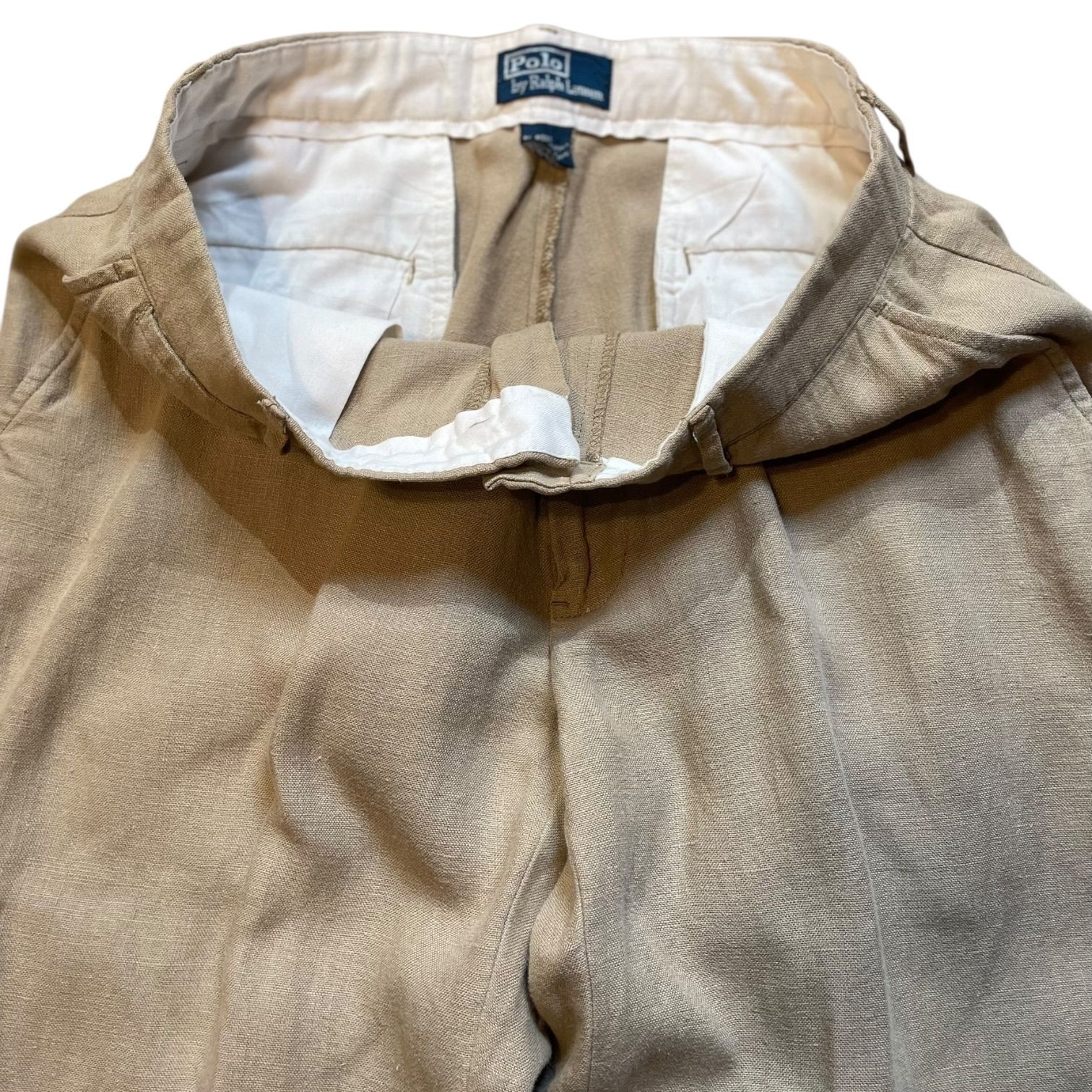 90s Polo by Ralph Lauren Linen Slacks ベージュ W32 L29 ラルフ