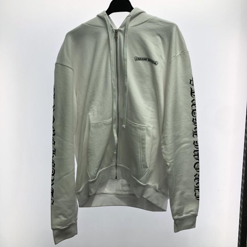 【中古】CHROME HEARTS ロゴパーカー Lサイズ ホワイト 408011873******462[66][240066185311] 中古】CHROME HEARTS ロゴパーカー Lサイズ ホワイト 408011873