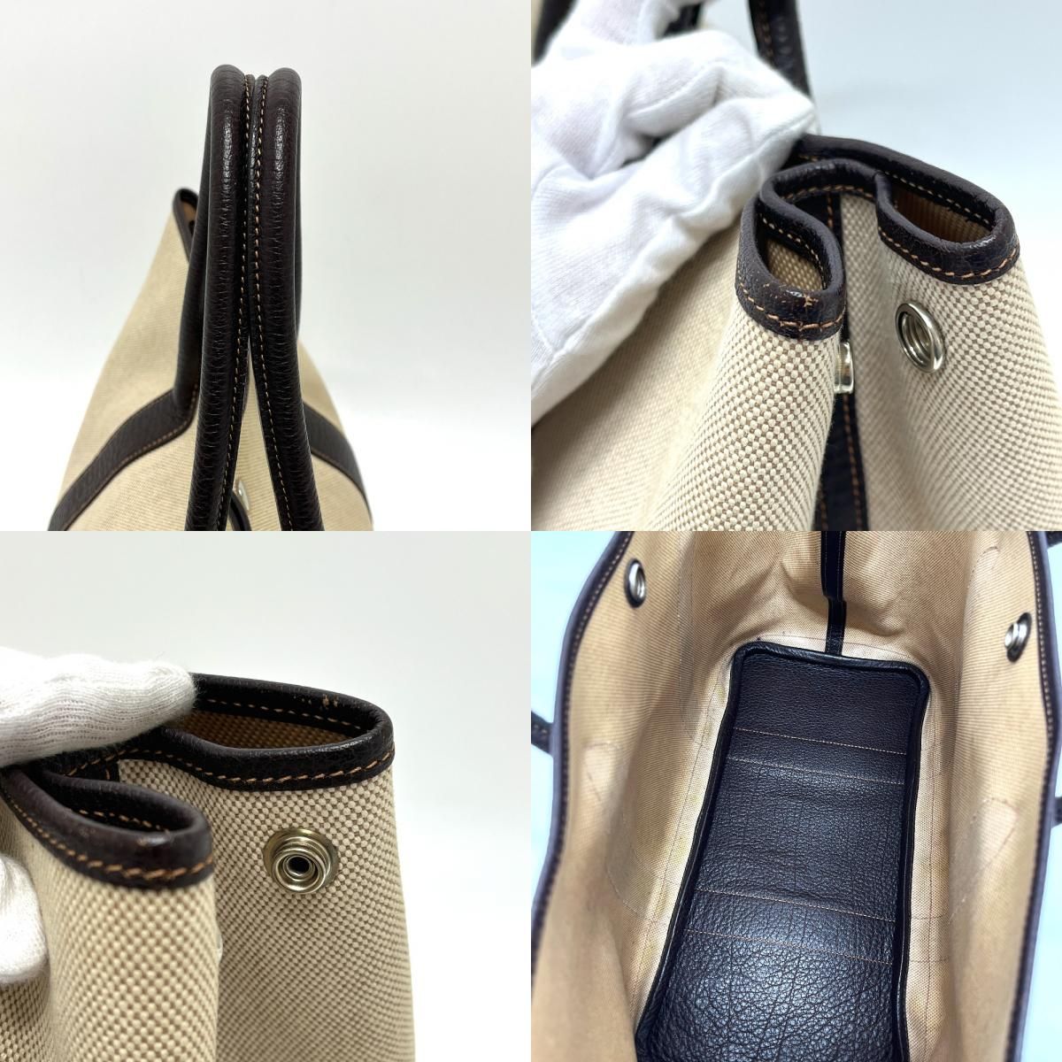 HERMES エルメス トートバッグ ガーデンパーティPM トワルアッシュ 