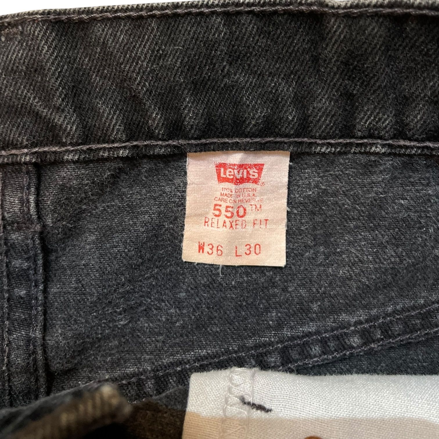 USA製 90s Levis 550 Black Denim Pants 黒 W35 L30 リーバイス 