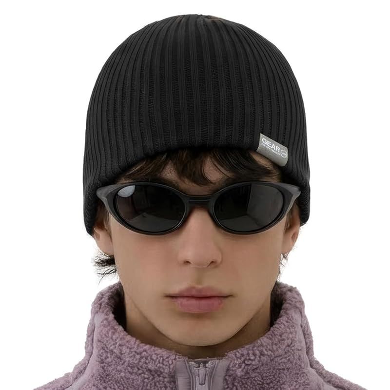 【新品】 [UNDERCONTROL] ユニセックス 秋冬 アクリル コットン ミックス 薄手 アウトドア トロール キャップ フィッシャーマン ビーニー ニット スローピー スカル スキー ハット 韓国 (ブラック) 0