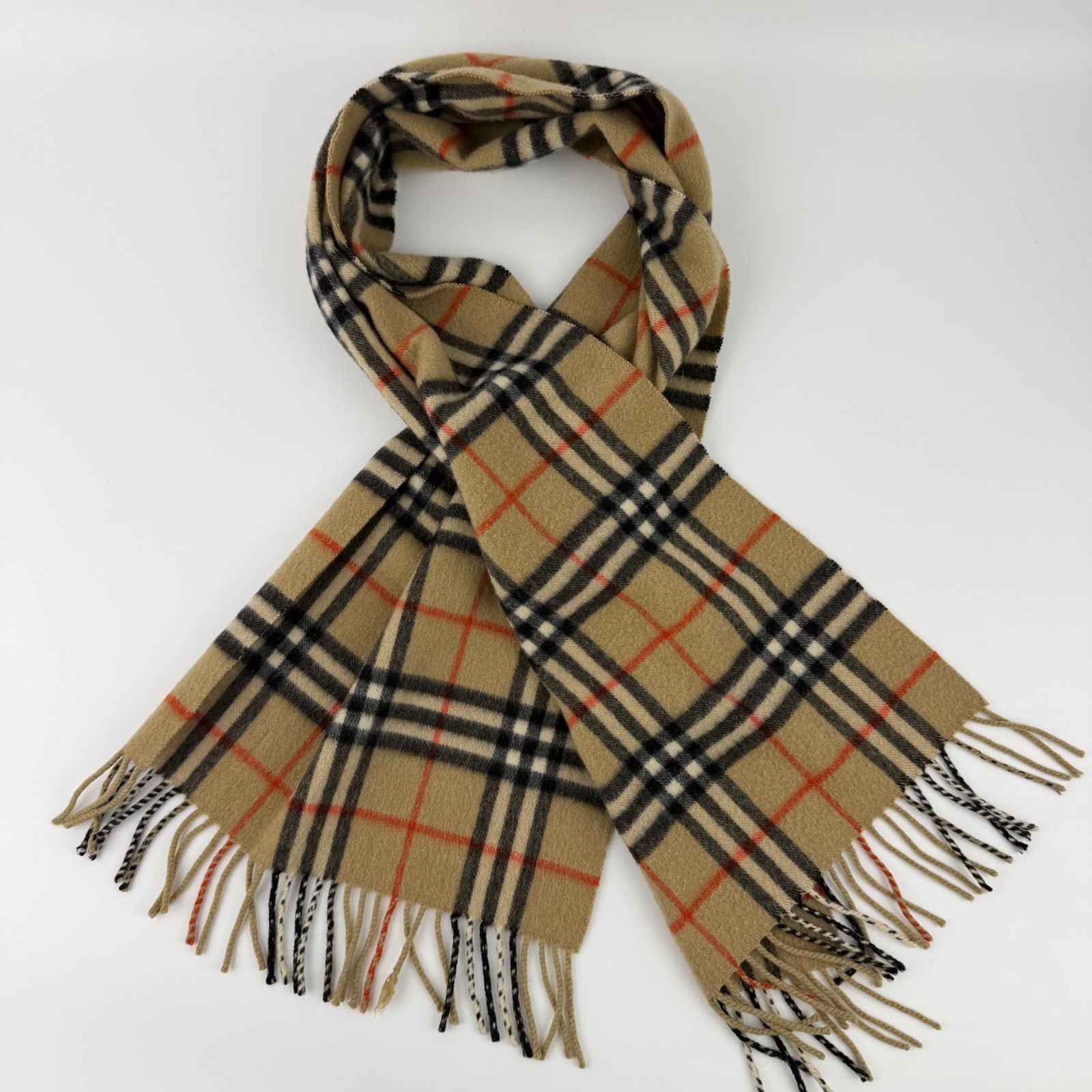 中古】BURBERRY バーバリー ノバチェック マフラー カシミヤ マルチ 