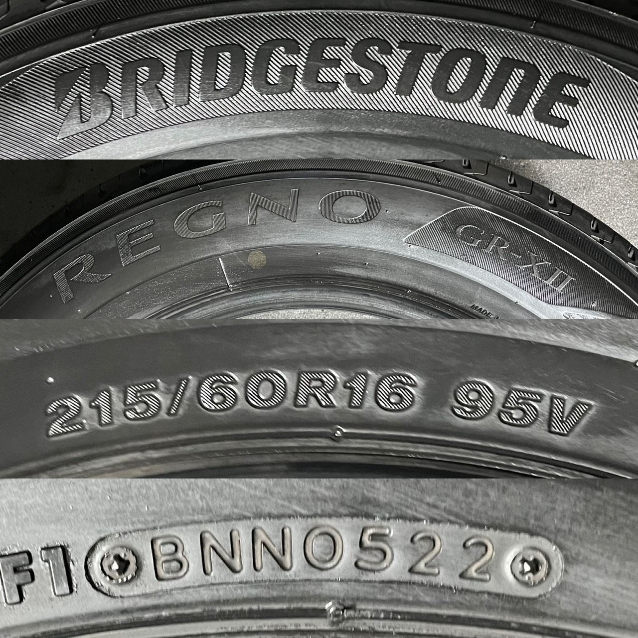 2022年製 約7.6～8.2分山 ブリヂストン BRIDGESTONE レグノ REGNO GR 