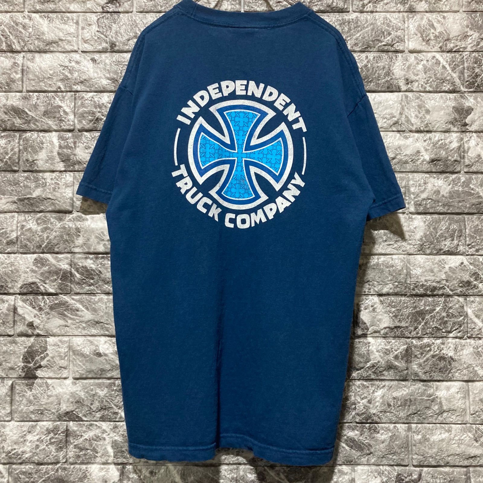 INDEPENDENT Tシャツ L インディペンデント ブルー アイアンクロス 