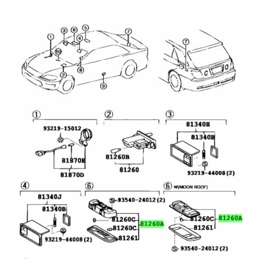 アルテッツァ ヴェロッサ【純正新品】マップランプ 車内灯 ルームランプ ALTEZZA VEROSSA【純正新品】マップランプ GXE10 GXE15 JCE10 JCE15