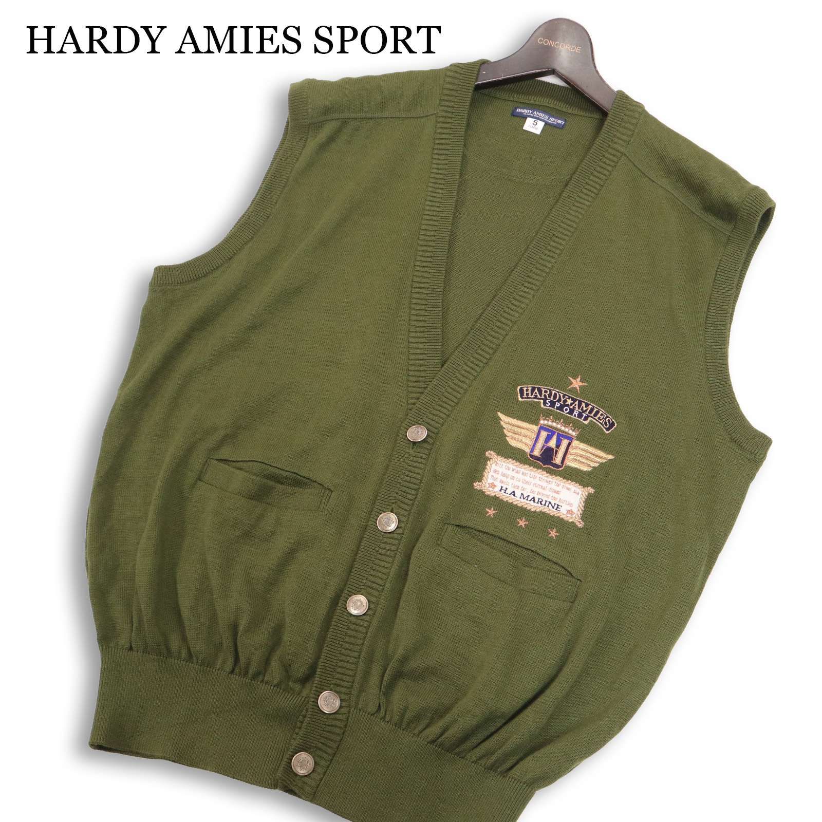 HARDY AMIES SPORT ハーディエイミス 春夏☆ リネン 刺繍 マリン 