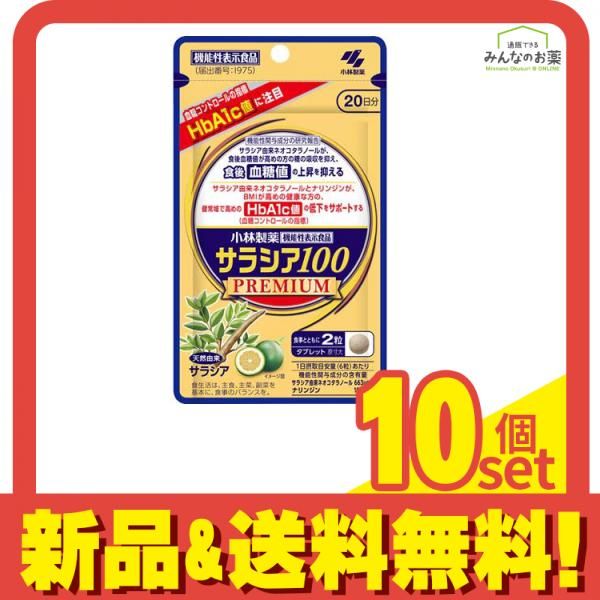 小林製薬 サラシア100プレミアム サプリメント 20日分 120粒入 10個セット まとめ売り