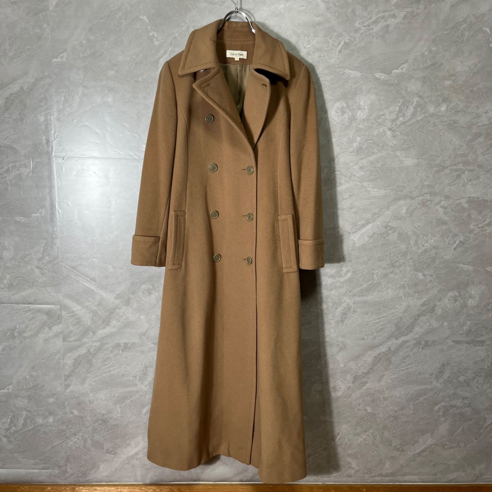 Calvin Klein カルバン クライン ベージュ ロング ウール トレンチ 