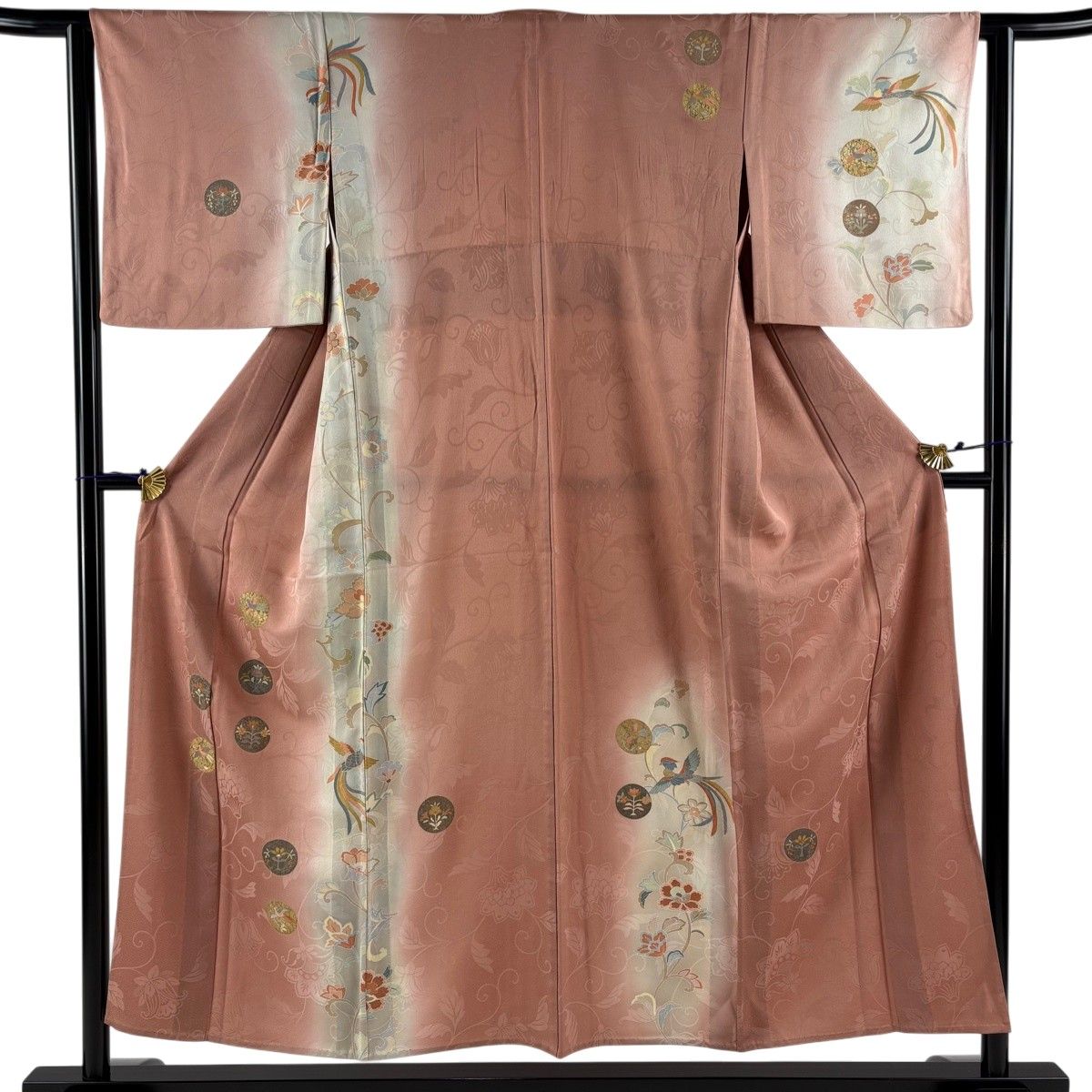 【美品】 振袖 身丈152cm 裄丈62.5cm 正絹 名品 【中古】 楽天市場】振袖 身丈152cm 裄丈62.5cm S 袷 菊 蝶 金糸 金彩 赤茶 正絹