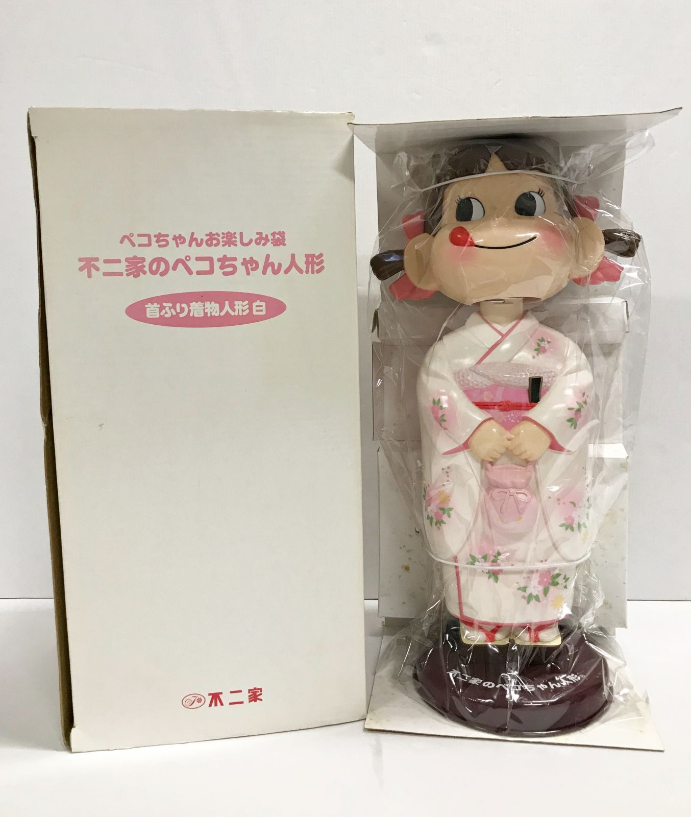 32.【現状品】不二家 ペコちゃん人形 首ふり着物人形(白) ◇ - メルカリ