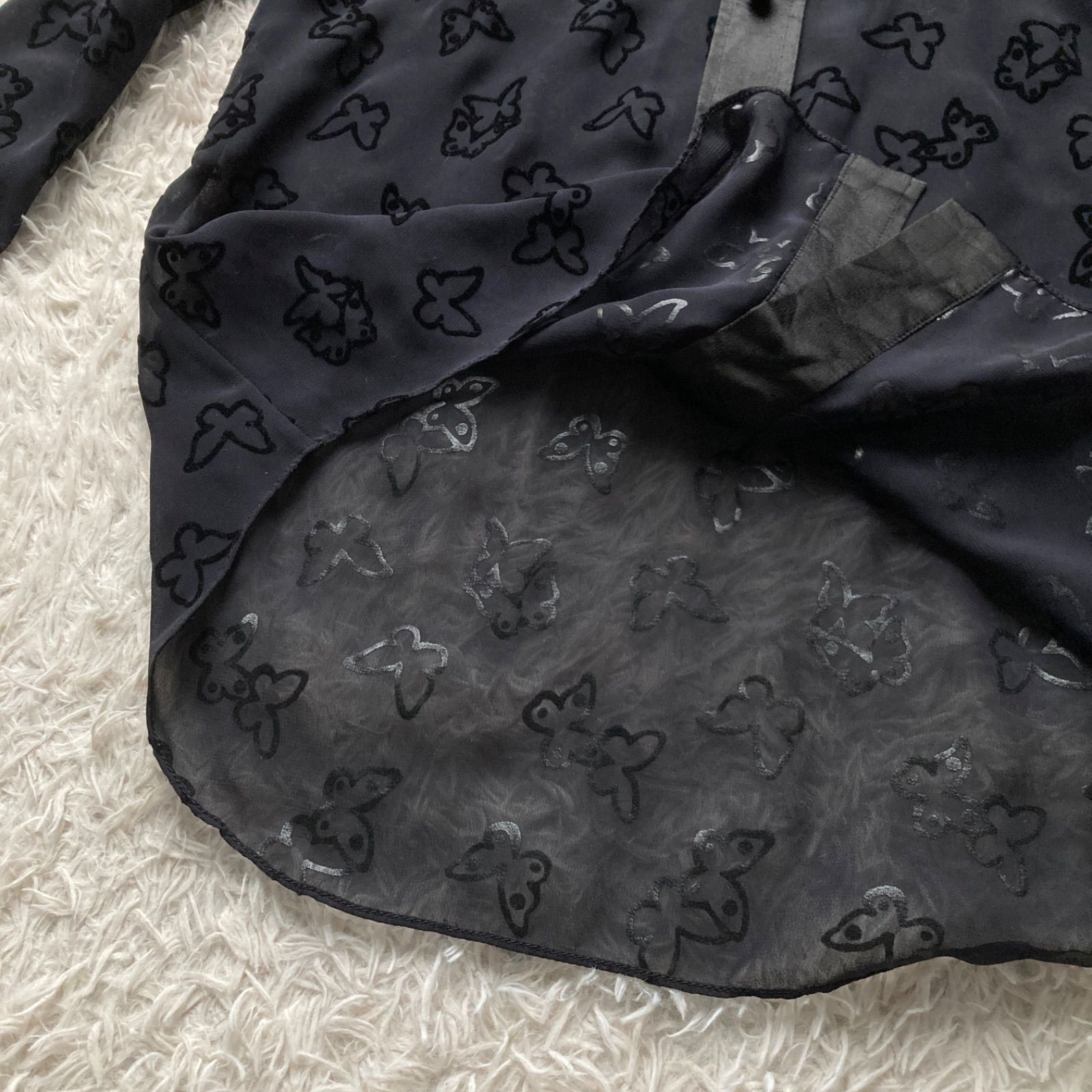 美品 MOSCHINO モスキーノ チープアンドシック シアーシャツ ブラウス 